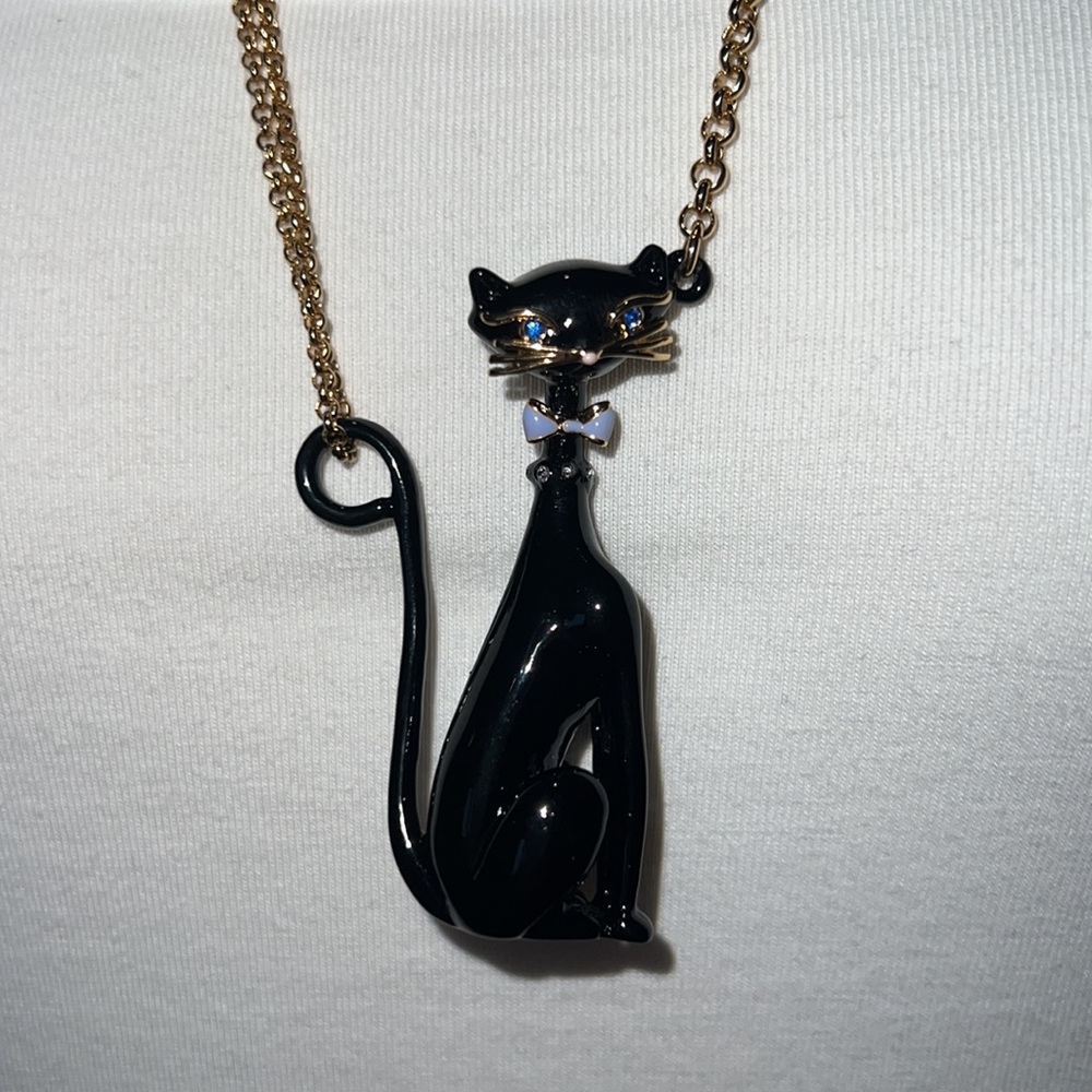 Kate Spade New York Jazz Cat Pendant Necklace, NWT